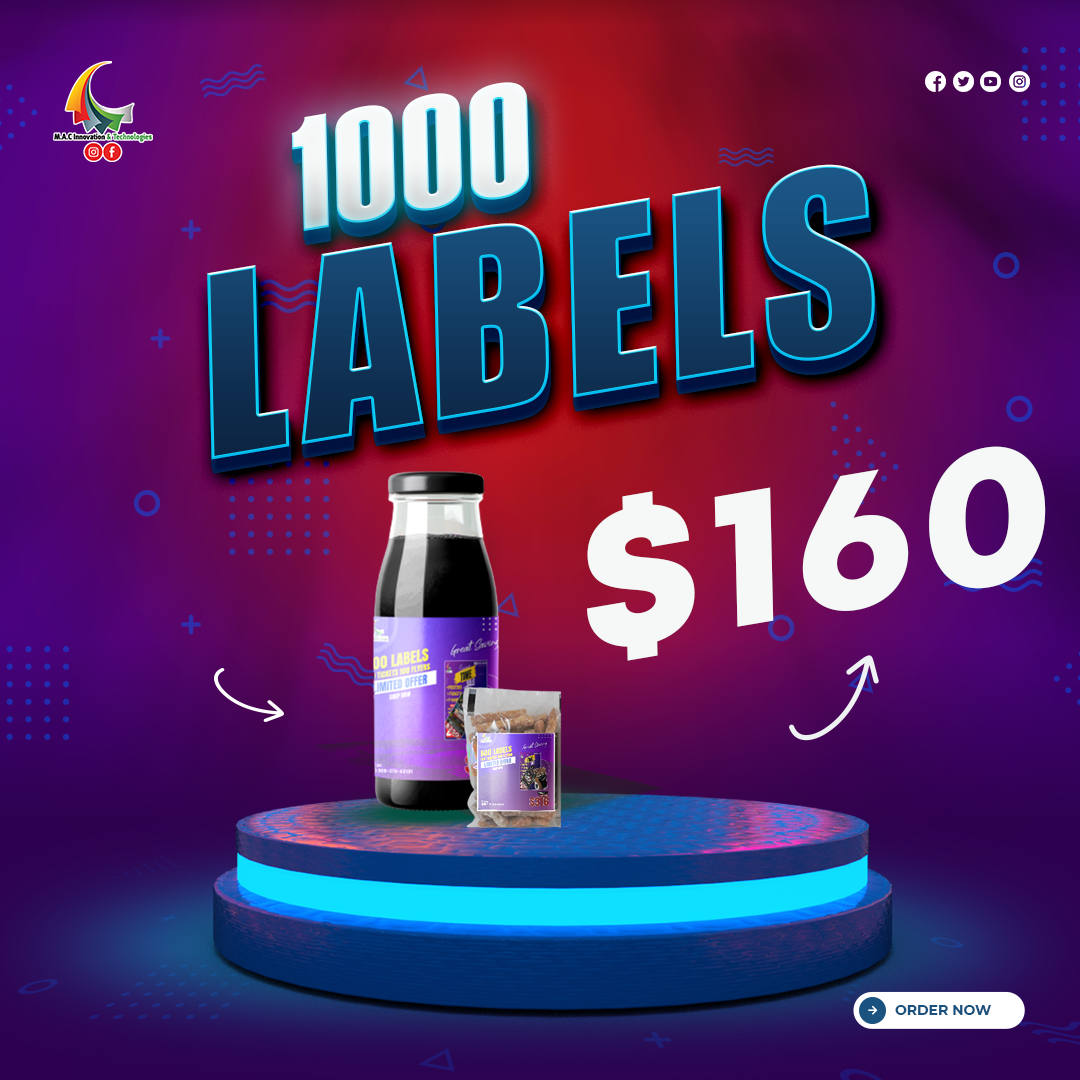 1000 1.25 Inch Labels